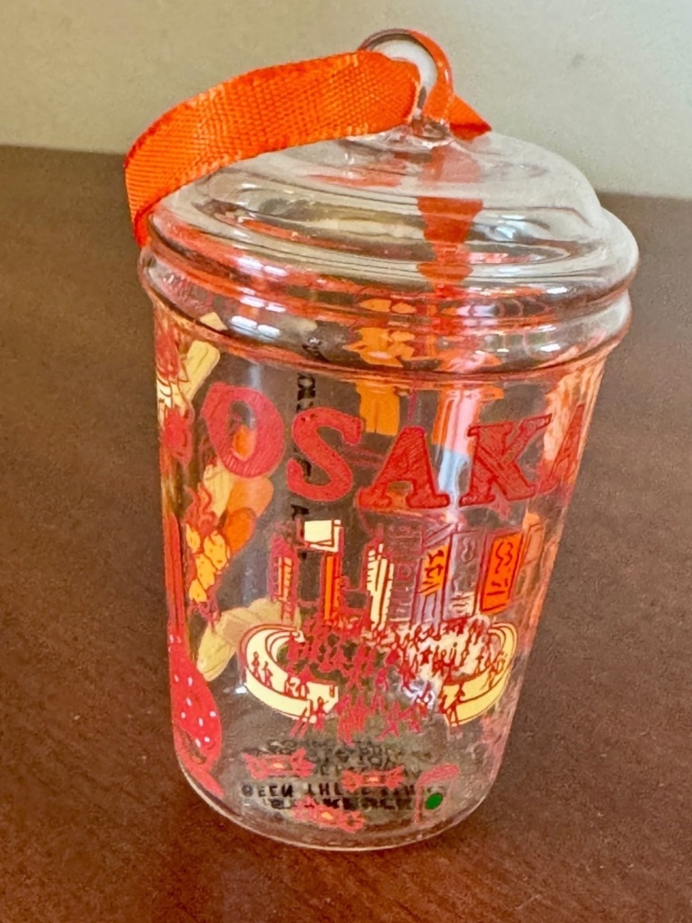 Osaka Japan Starbucks Holiday Christmas Ornament 2022, 3" Glass Cup